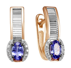 Серьги из красного золота с танзанитом/бриллиантом Империал S0908-128 Imperial