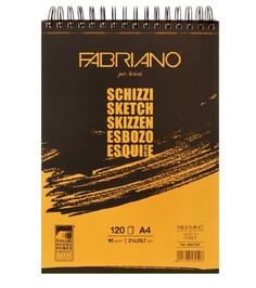 Блокнот для эскизов на спирали Fabriano "Schizzi" А4 120 л 90 г, по кор. стор.