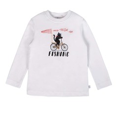 Лонгслив детский Мамуляндия 21-905 Принт, Интерлок, 128, Молочный