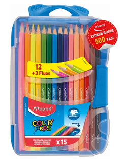 Карандаши цветные Maped Color Peps Smart Box 15 цветов, пластиковый пенал