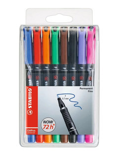 НАБОР МАРКЕРНЫХ ПЕРМАНЕНТНЫХ РУЧЕК STABILO OHPen UNIVERSAL 0,7ММ, 8 ШТ/УП