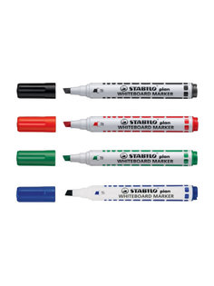 Набор маркеров Stabilo для досок 4 шт зеленый; красный; синий; черный