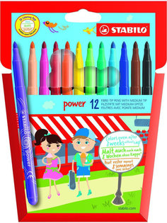 Набор фломастеров STABILO Power, 12 цветов