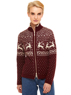 Кардиган женский Scandica Reindeers бордовый 44/176