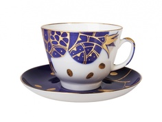Чашка с блюдцем чайная Императорский фарфоровый завод Подарочная Гранат золотой 375 мл