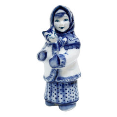 Скульптура Галактика г. Гжель Девочка с котенком