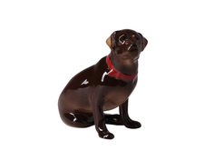 Скульптура. Императорский фарфоровый завод. Лабрадор Шоколадный. 9 см.