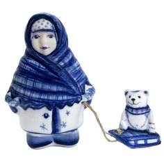 Скульптура Галактика г. Гжель Маруся с мишкой