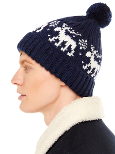 Шапка бини унисекс Scandica Moose темно-синяя ONE SIZE