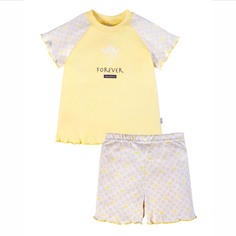 Пижама детская Мамуляндия 21-1601 Лимон, Интерлок, 128, Белый/Желтый