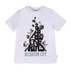 Футболка детская Мамуляндия 21-746 Принт, Интерлок, 128, Белый