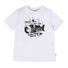 Футболка детская Мамуляндия 21-747 Принт, Интерлок, 122, Белый