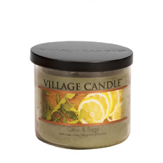 Ароматическая свеча Village Candle "Цитрус и Шалфей", чаша, средняя