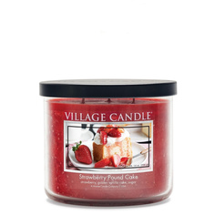 Ароматическая свеча Village Candle "Клубничный торт", чаша, средняя