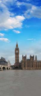 Самоклеющиеся фотообои "Westminster Bridge, London", 90x210 см, эффект отраженный Фотообои.РФ