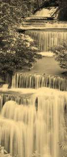 Самоклеющиеся фотообои "Лесной водопад", 90x210 см, эффект сепия, отраженный Фотообои.РФ