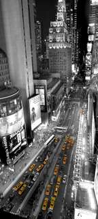 Самоклеющиеся фотообои "Ночной Манхэттен с высоты", 90x200 см, эффект отраженный Фотообои.РФ