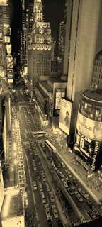 Самоклеющиеся фотообои "Ночной Манхэттен с высоты", 90x200 см, эффект сепия Фотообои.РФ