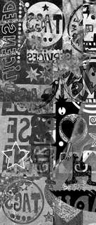 Самоклеющиеся фотообои "Граффити", 90x210 см, эффект черно-белый, отраженный Фотообои.РФ