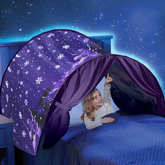 Игровой тент палатка Baziator для детской кровати Dream Tents снежинки W0191D