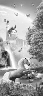 Самоклеющиеся фотообои "Озеро феи", размер: 90x200 см, эффект: черно-белый Фотообои.РФ