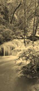 Самоклеющиеся фотообои "Водопад в Тайланде", 90x210 см, эффект сепия, отраженный Фотообои.РФ