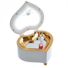Шкатулка музыкальная Сердца YL2046-3 белая Luxury Gift