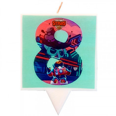 Свеча для торта Simparty Brawl Star Цифра 8 Ретрополис, Simparty121