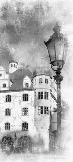 Самоклеющиеся фотообои "Мюнхен", 90x200 см, эффект черно-белый, отраженный Фотообои.РФ