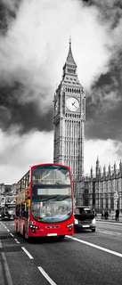 Самоклеющиеся фотообои "Биг бен, Лондон", 90x210 см, эффект отраженный Фотообои.РФ