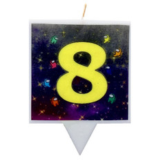 Свеча для торта Simparty Among us В космосе Цифра 8, Simparty129