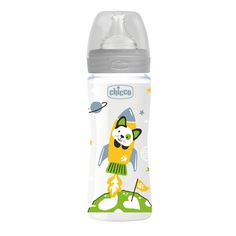 Бутылочка Chicco Well-Being Uni 4 мес.+, сил.соска быстр.поток, РР, 330мл NEW 340728588