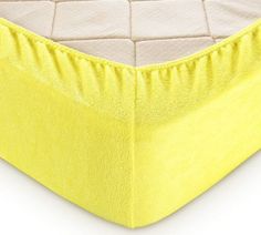Простыня МАХРОВАЯ на резинке (желтая) 160х200х30 Текс Дизайн