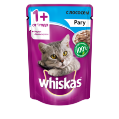 Влажный корм для кошек Whiskas рагу с лососем, 85г