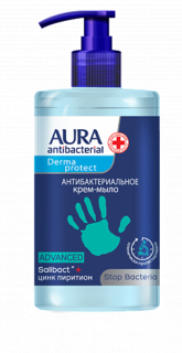 Крем-мыло для рук Aura Derma Protect Advanced Антибактериальное 450 мл