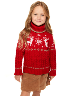 Свитер детский Scandica Deer & Star красный/белый р. 98-104