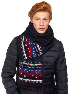 Шарф мужской Scandica Foxes темно-синий/вишневый One Size