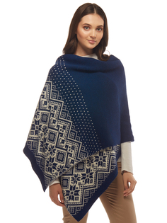 Палантин женский Scandica Kalinka синий ONE SIZE