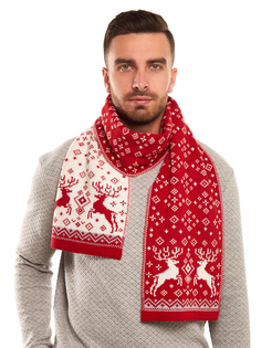 Шарф мужской Scandica Deers красный One Size