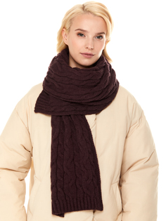 Шарф женский Scandica Braids сливовый, 190Х26 см