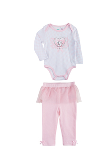 Комплект одежды для новорожденных Disney AW19D02603440 белый/розовый р.86