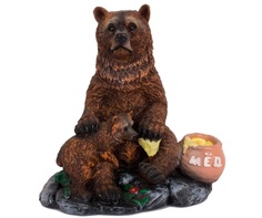 Садовая фигурка Медведь с медвежонком 30 см No Brand
