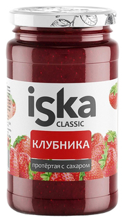 Клубника Iska премиум протертая с сахаром 420 г
