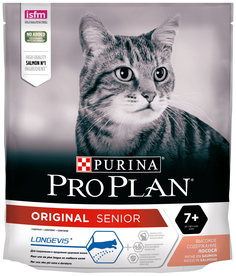 Сухой корм для кошек PRO PLAN Original Senior Longevis, для пожилых, лосось, 0,4кг