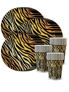 Набор одноразовой посуды для праздника ND Play Тигр-5 (тарелка мал., стакан, по 18 шт.)