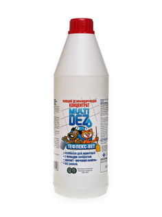 Антисептический концентрат для уборки мест обитания животных Тефлекс Без запаха, 1 л