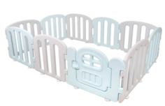 Детский манеж Ifam First Baby Room с калиткой, голубой, светло-серый