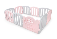 Детский манеж Ifam First Baby Room с калиткой, розовый, светло-серый