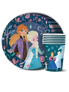 Набор для праздника ND Play. Frozen 2 Сканди (тарелка мал., стакан, по 6 шт.)