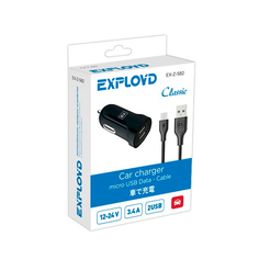Автомобильное зарядное устройство Exployd EX-Z-582 3,4A + кабель microUSB